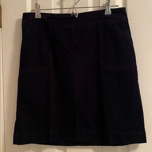 Talbots Sz 8 Petite Classic Dark Navy Blue Corduroy Skirt - Great Condition!!!